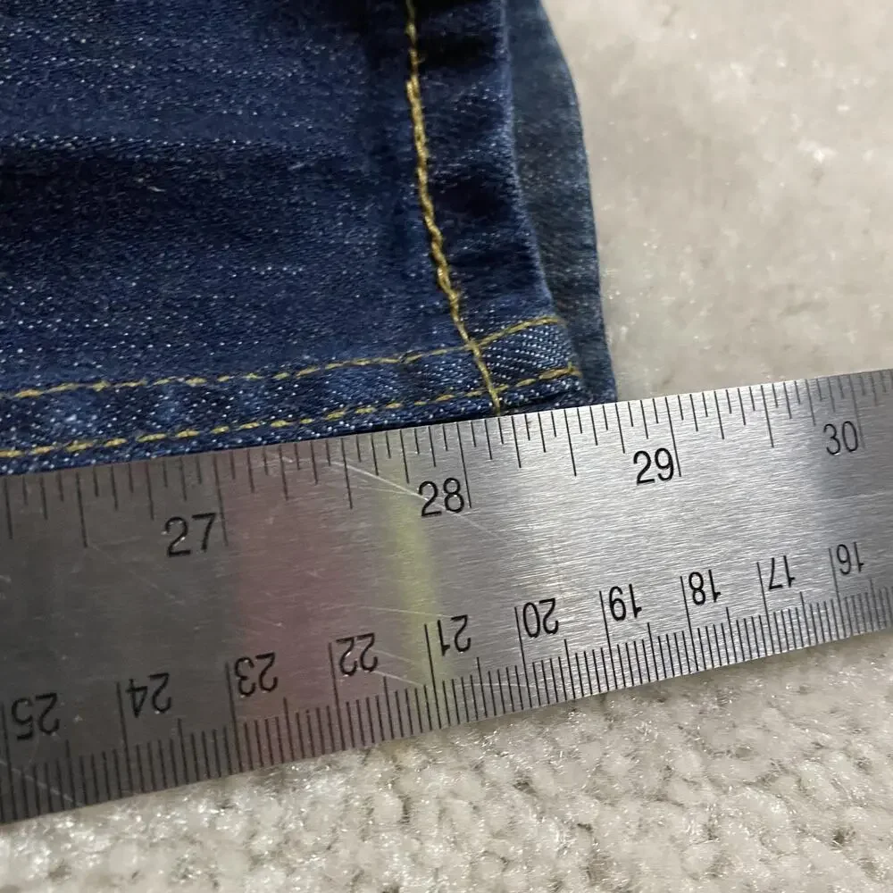 Levis 513 Jeans Mens 36x30 Blue Slim Straight Leg Stretch Denim Dark Wash - Picture 8 of 10